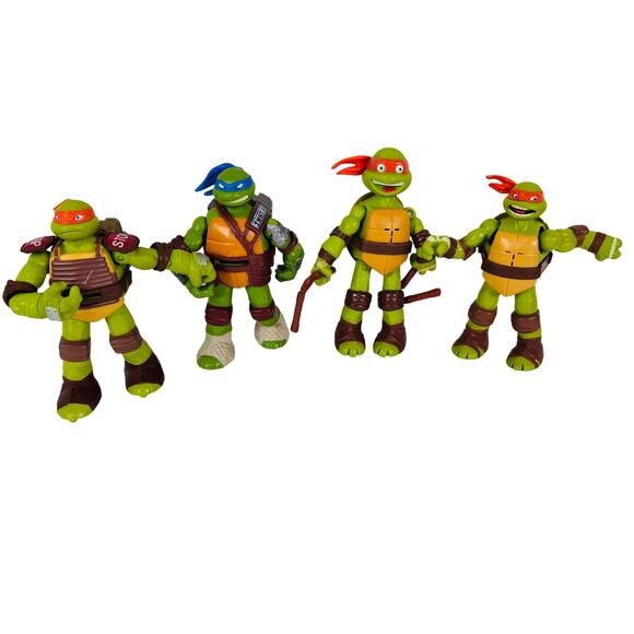 Teenage Mutant Ninja Turtles Michelangelo & Leonardo Flingers + Shake Ems Lot - Picture 1 of 8